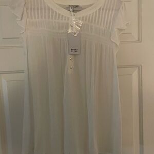 Rose & Olive Cream Ruffle Blouse